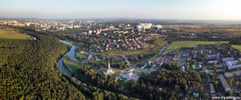 панорама Подольска и Кузнечиков с высоты птичьего полёта