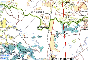 Участки Подольского лесничества - синий цвет